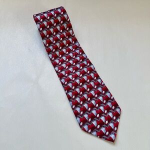 Ermenegildo Zegna Red Silk Floral Tie Made‎ in Italy